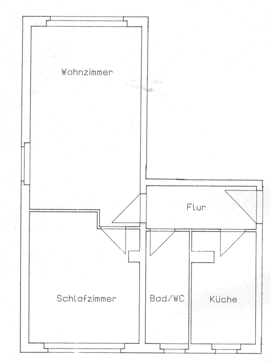Grundriss der Wohnung: Helle 2-Raumwohnung mit Balkon