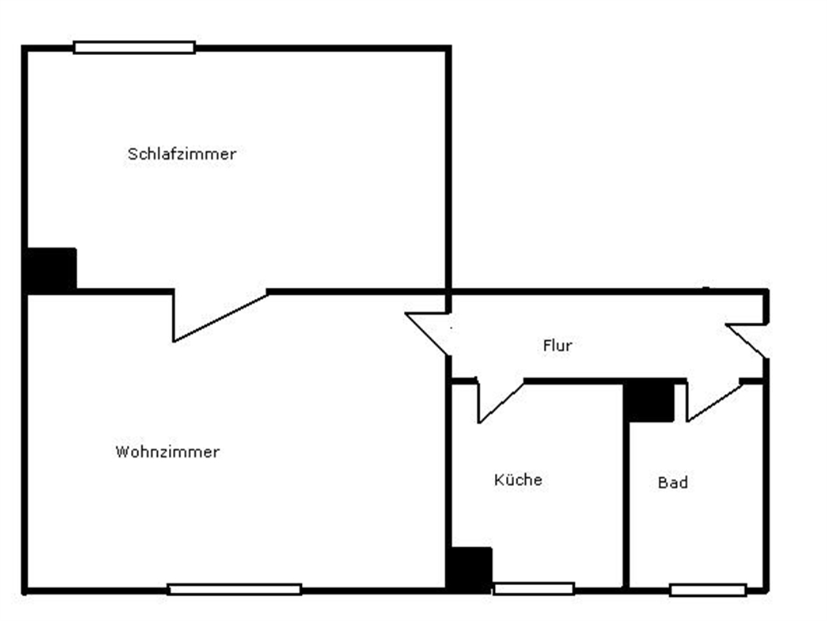 Grundriss der Wohnung: 2-Raum-Wohnung in zentrumsnaher Lage