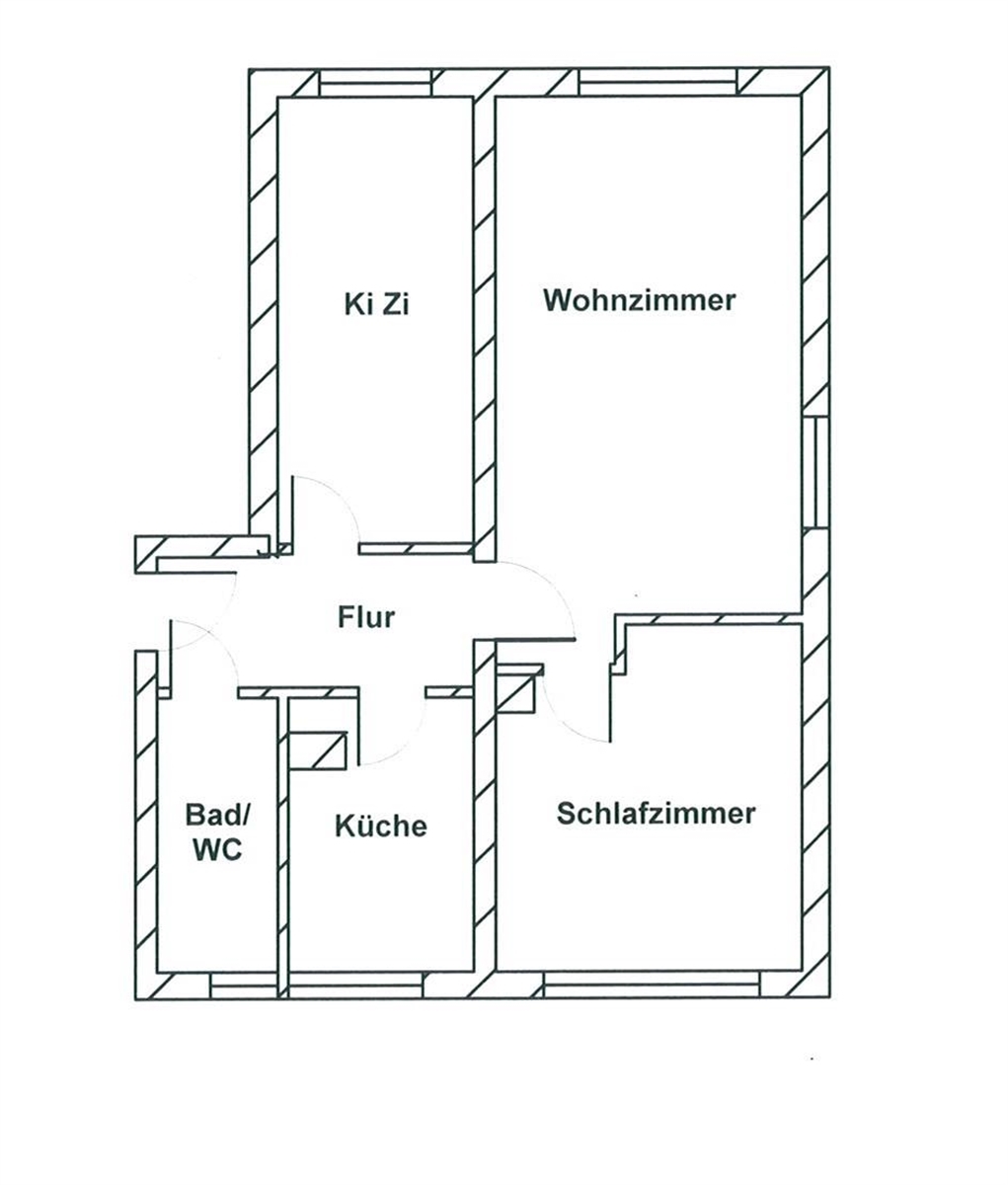 Grundriss der Wohnung: 3-Raum-Wohnung in ruhiger Lage mit Balkon