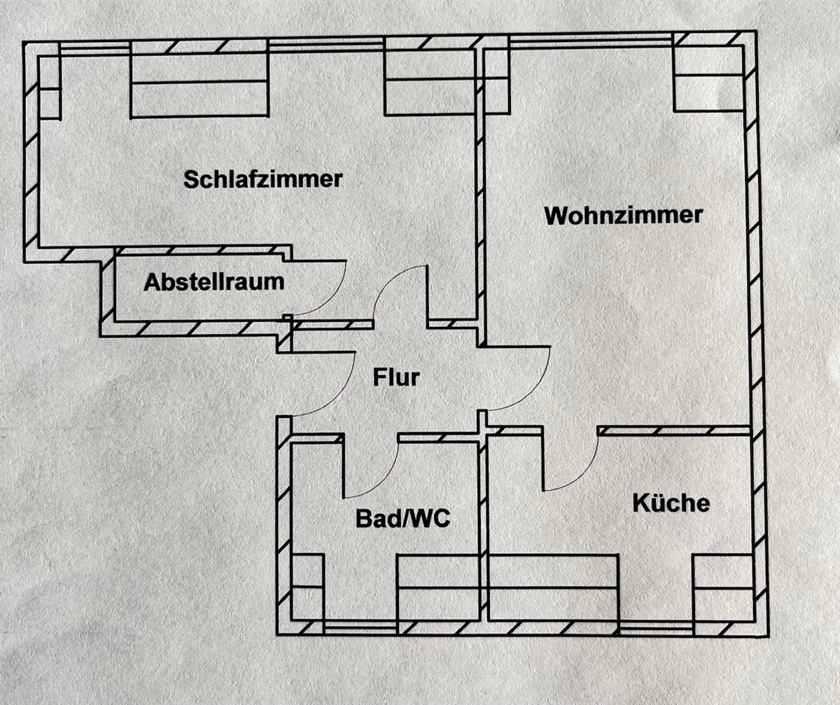 Grundriss der Wohnung: Gemütliche möblierte 2-Raum-Dachgeschosswohnung mit Rabatt im ersten Jahr