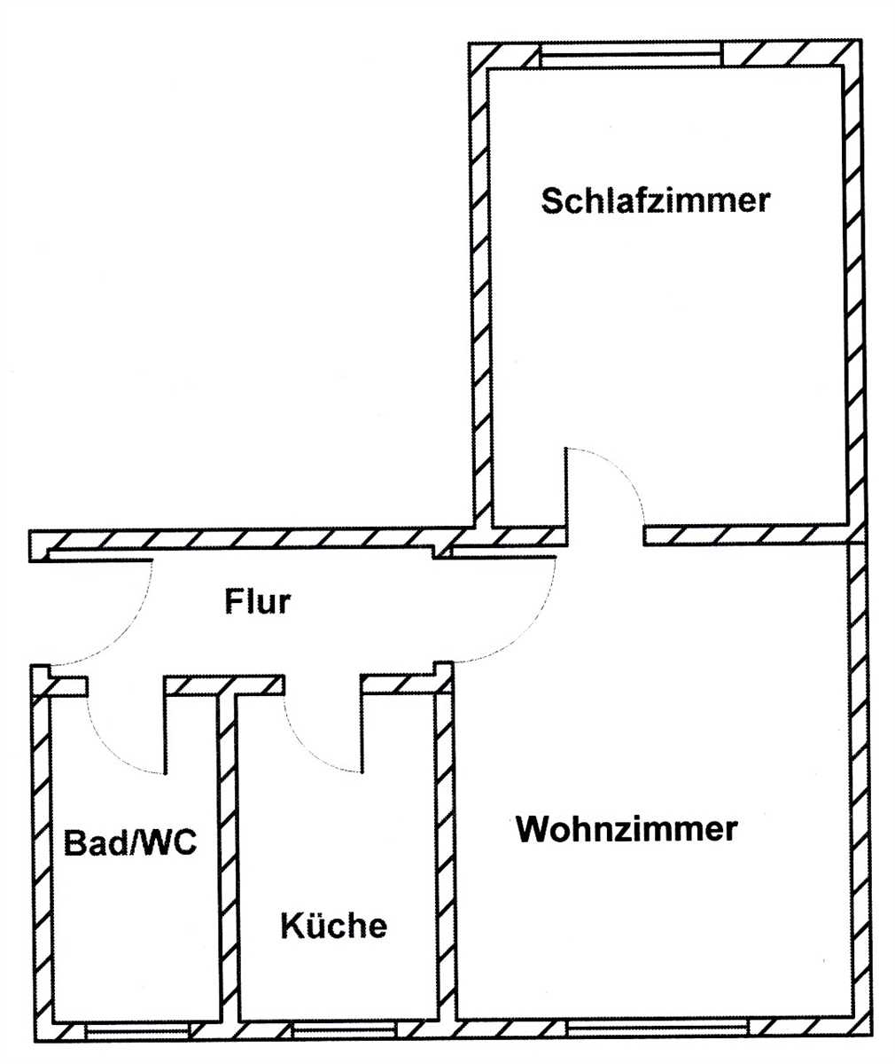 Grundriss der Wohnung: 2-Raum-Wohnung in zentrumsnaher Lage