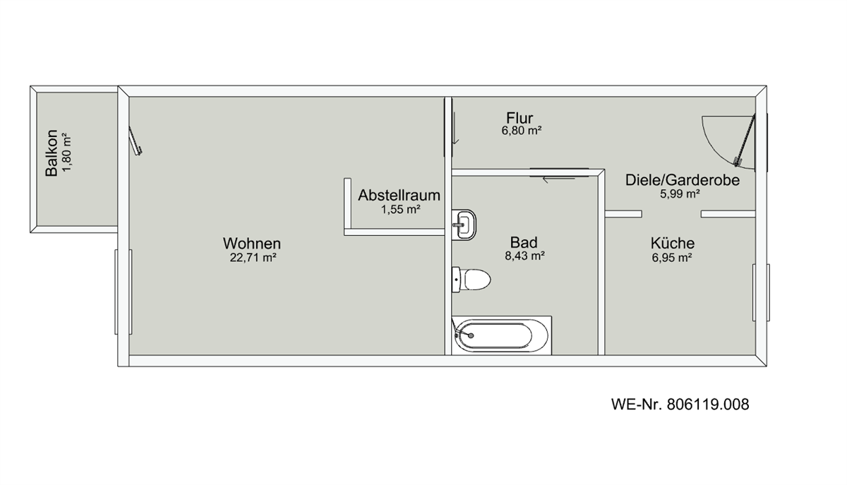 Grundriss der Wohnung: Wunderschöner Ausblick ins Grüne