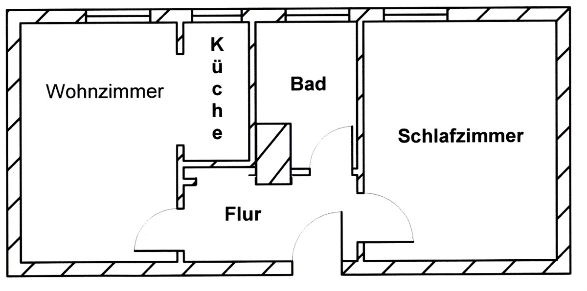 Grundriss der Wohnung: Helle 2-Raum-Wohnung 36,5 m²