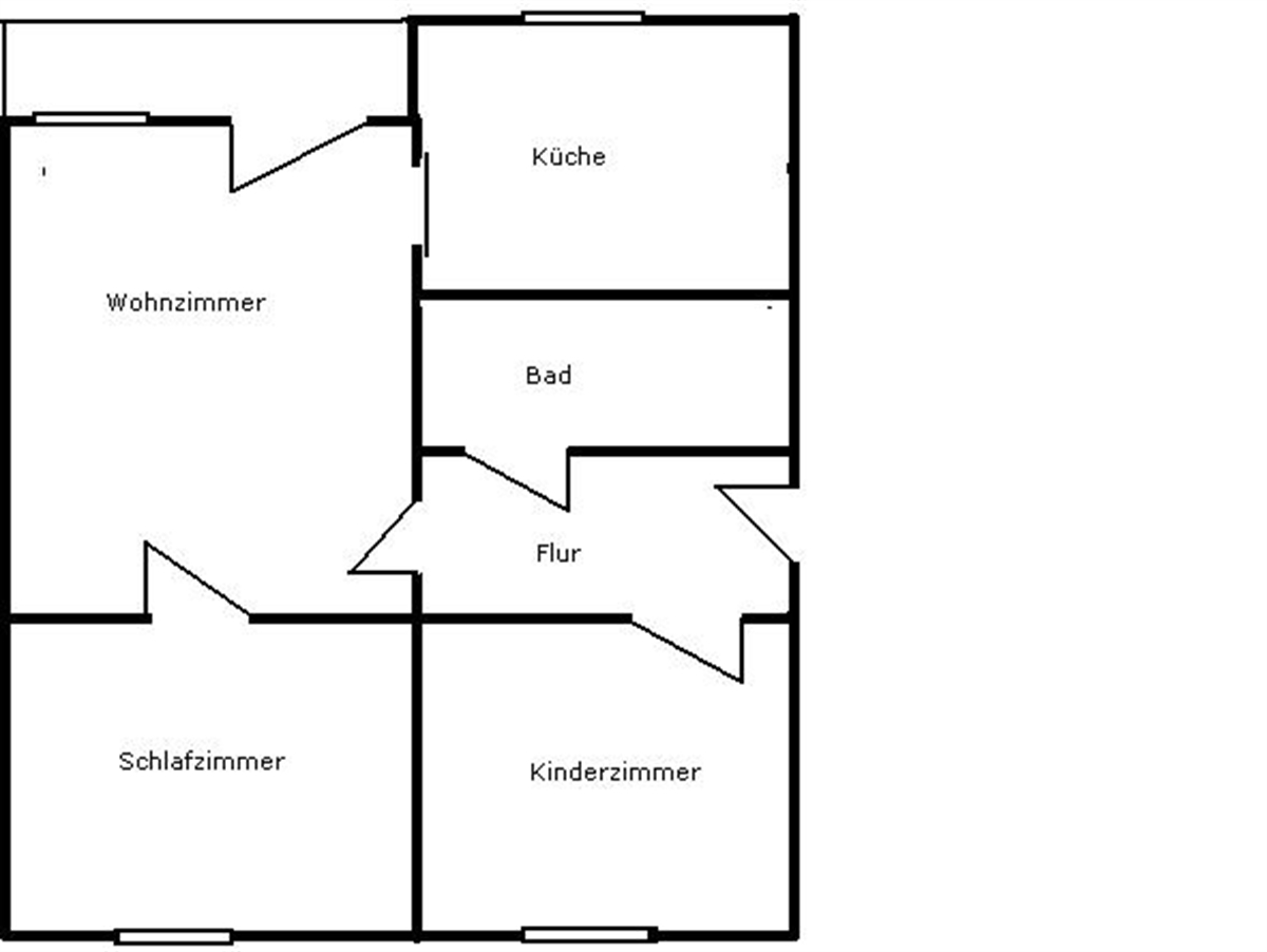 Grundriss der Wohnung: Helle 3-Raum-Wohnung mit Balkon im 3. Obergeschoss