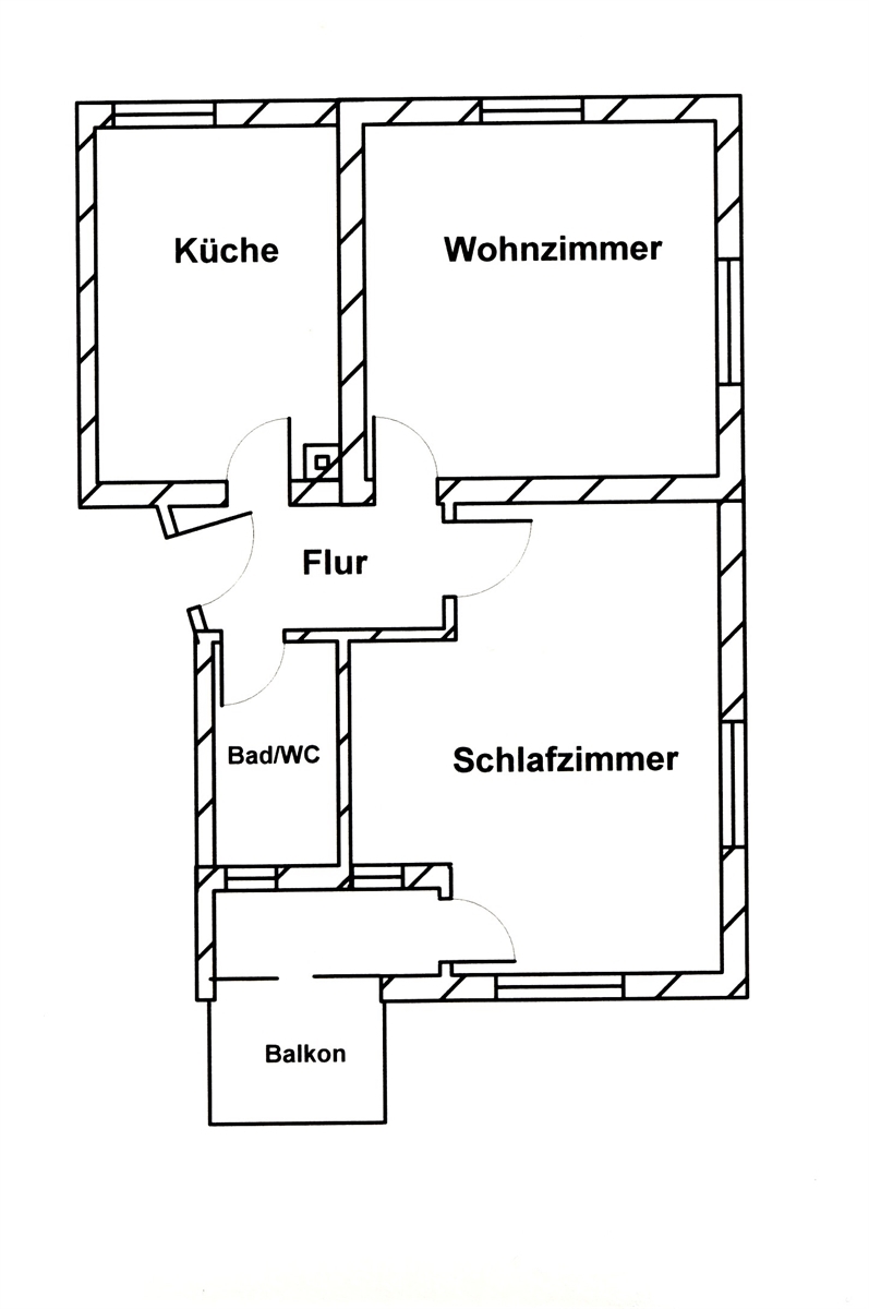 Grundriss der Wohnung: Gemütliche Erdgeschosswohnung mit Balkon