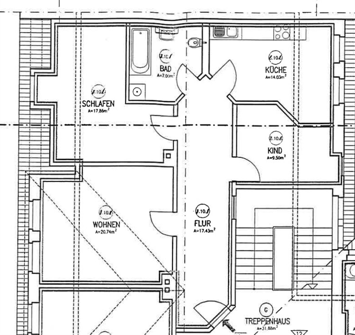 Hauptansicht der Wohnung: Großzügige 3-Raumwohnung in zentraler Lage