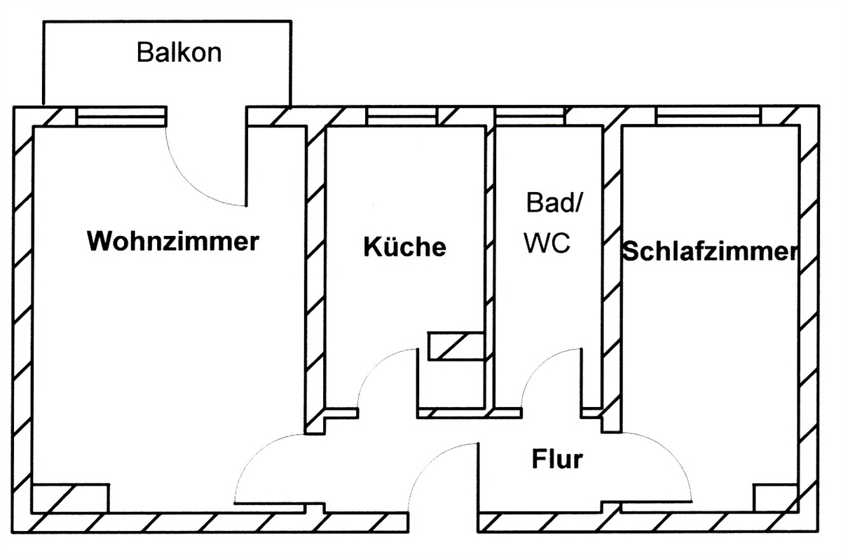 Grundriss der Wohnung: Charmante 2-Raum-Wohnung in ruhiger Lage