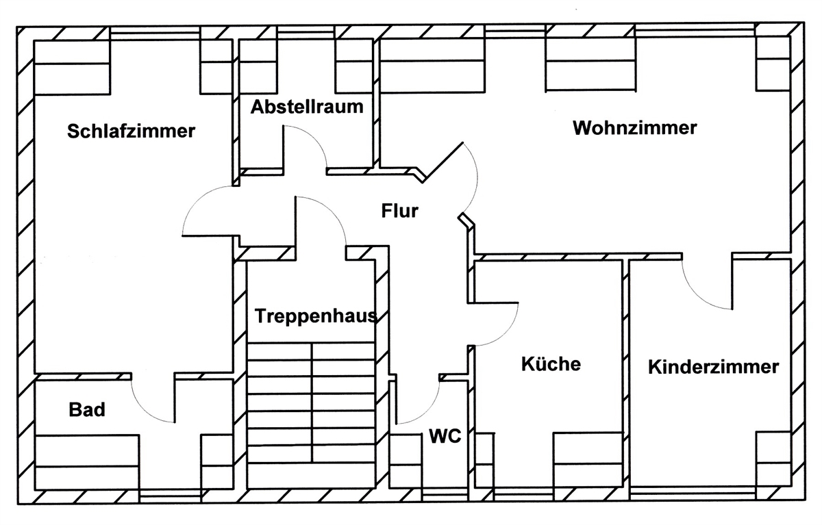 Grundriss der Wohnung: 3-Raumwohnung im DG - 1. Jahr 10 % Kraxelrabatt