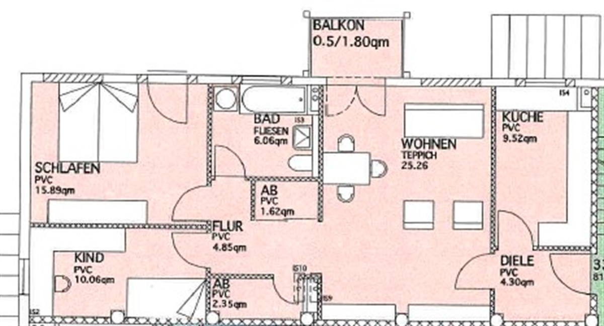 Grundriss der Wohnung: Otto-Riedel-Str. 1d