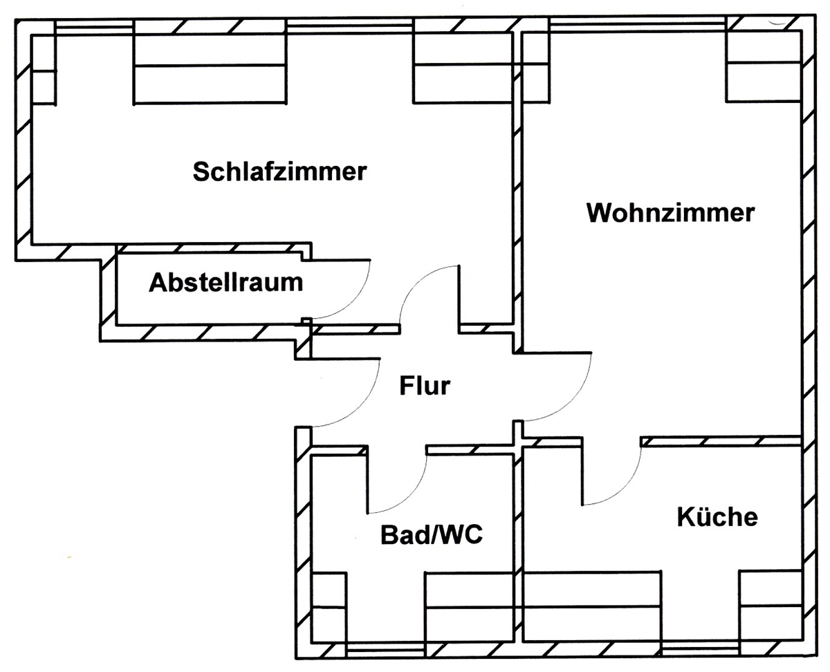 Grundriss der Wohnung: Gemütliche möblierte 2-Raum-Dachgeschosswohnung mit Rabatt im ersten Jahr
