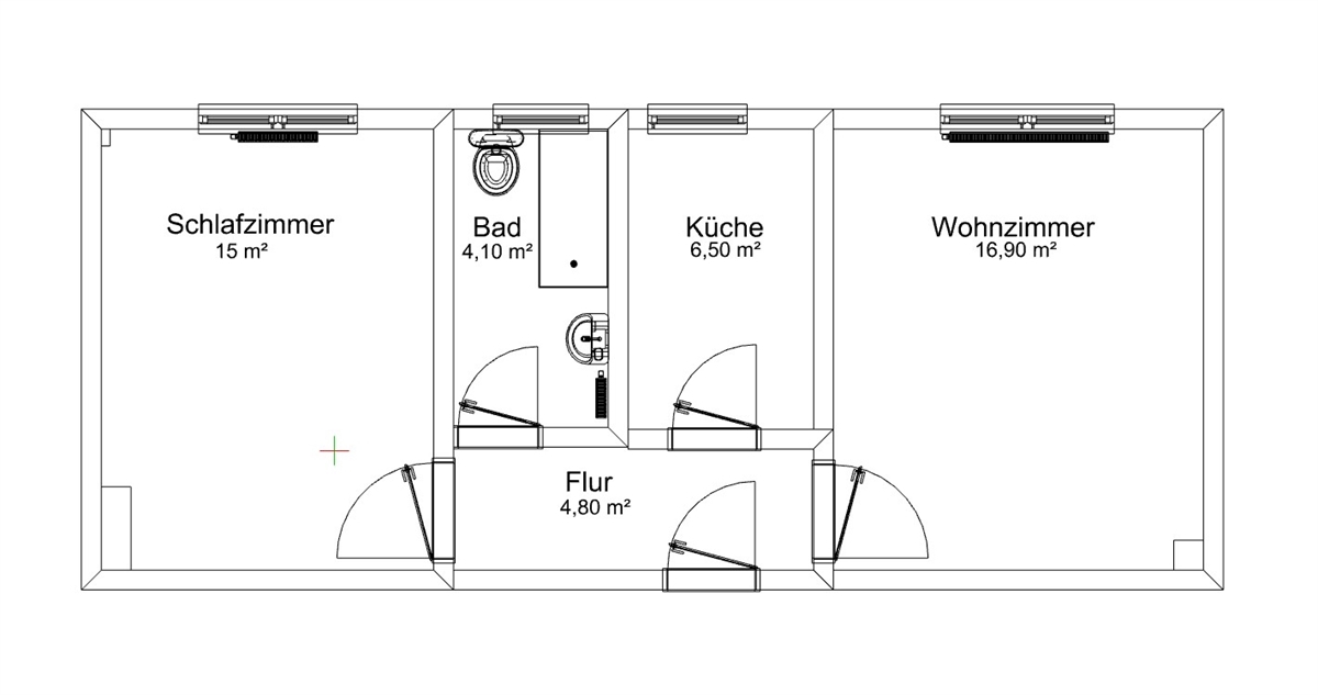 Grundriss der Wohnung: 2-Raum-Wohnung in Zentrumsnähe